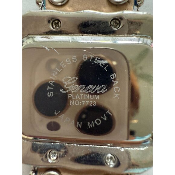 Y2K Denim Rhinestone Cuff Watch Western Bling Geneva Biker Hippie Boho Festival main image 6